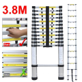 3.8m telescopic ladder portable type high base foldable aluminium ladder household ladder made in China